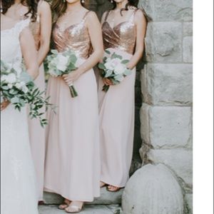 Jasmine Rose Gold & Peach Bridesmaid Dress B193005